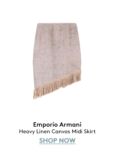 Heavy Linen Canvas Midi Skirt