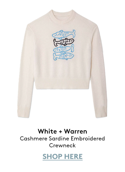Cashmere Sardine Embroidered Crewneck