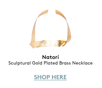Sculptural Gold Plated Brass Necklace