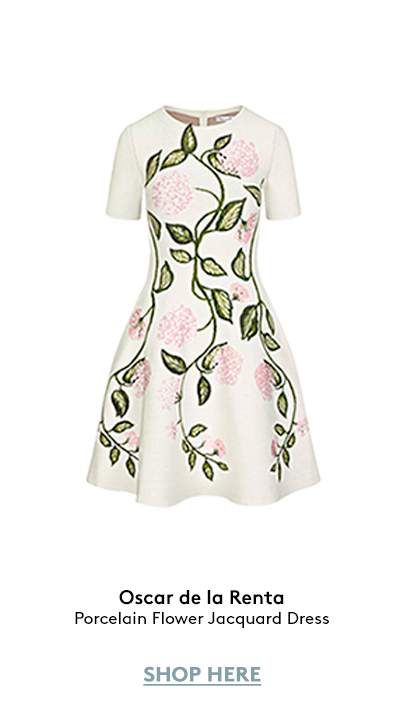 Porcelain Flower Jacquard Dress