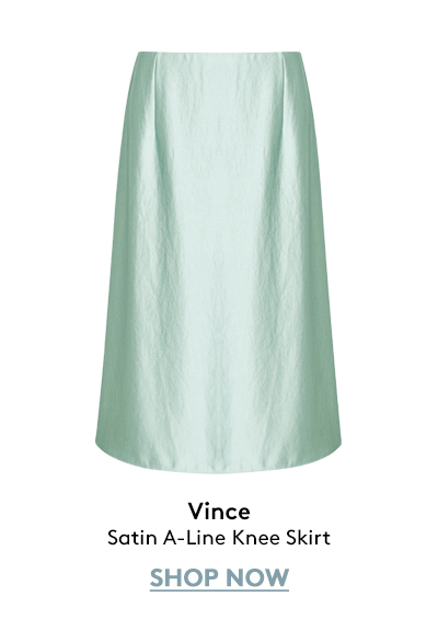 Satin A-Line Knee Skirt