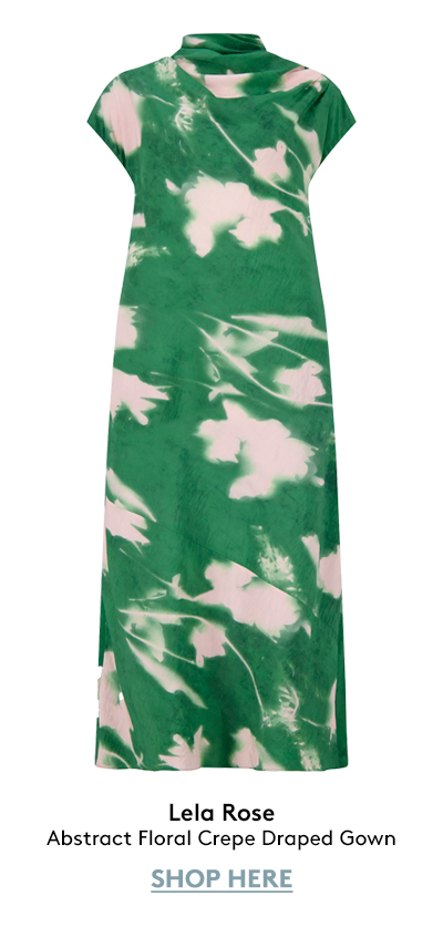 Abstract Floral Crepe Draped Gown