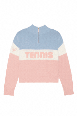 Madison Quarter Zip Sweater - Tennis Colorblock