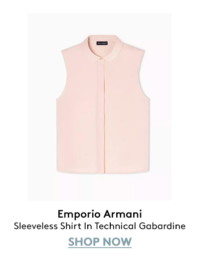 Sleeveless Shirt In Technical Gabardine