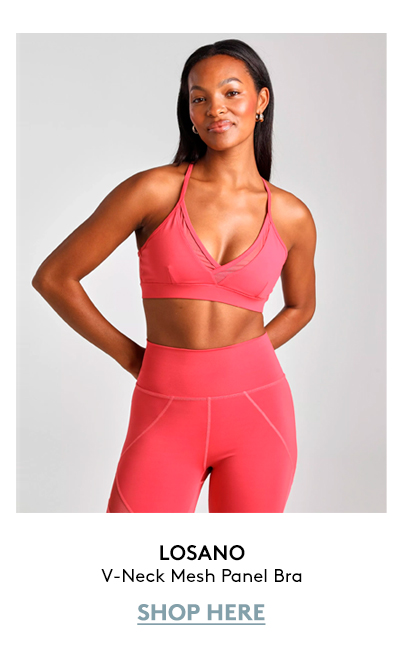 V-Neck Mesh Panel Bra