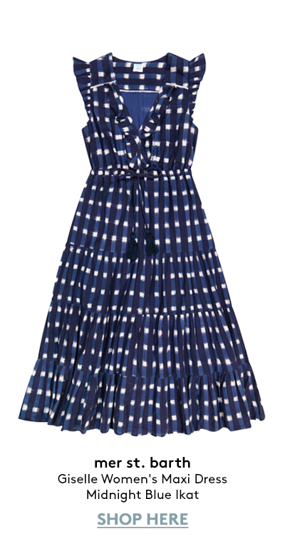 Giselle Women's Maxi Dress Midnight Blue Ikat