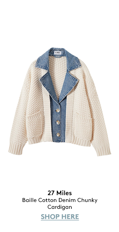 Baille Cotton Denim Chunky Cardigan