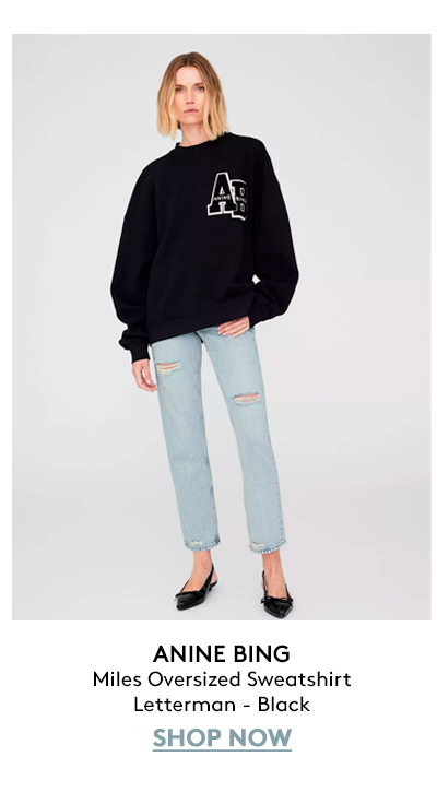 Miles Oversized Sweatshirt Letterman - Black