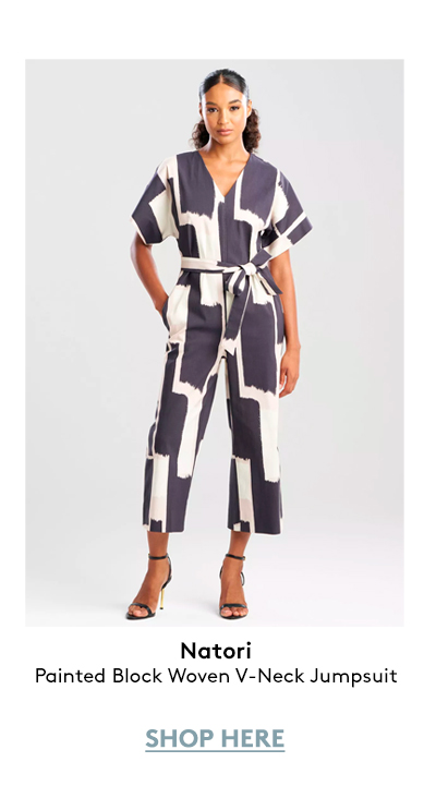 Painted Block Woven V-Neck Jumpsuit