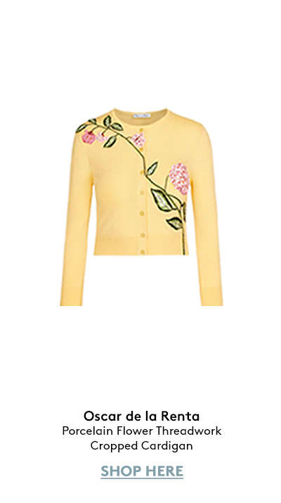 Porcelain Flower Threadwork Cropped Cardigan