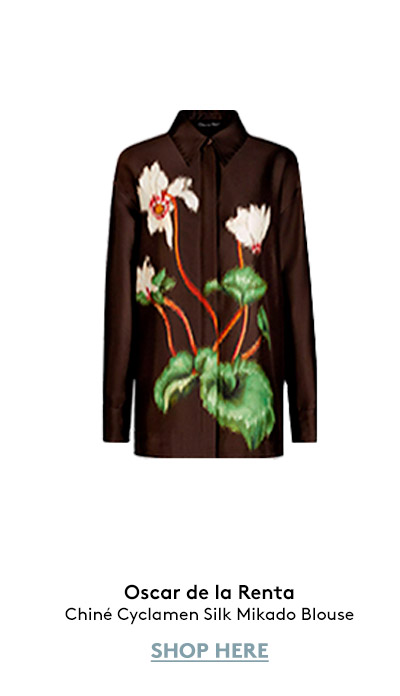 Chiné Cyclamen Silk Mikado Blouse