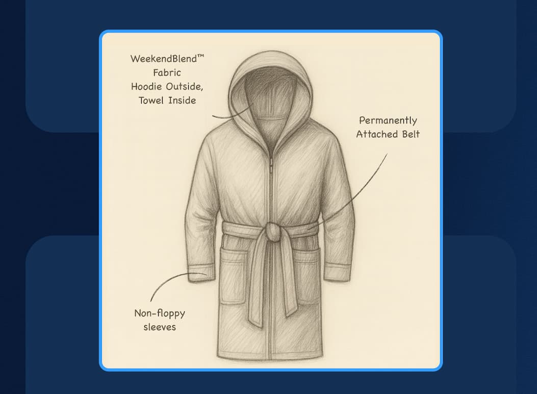 Weekend Blend Fabric Hoodie Outside Towel Inside