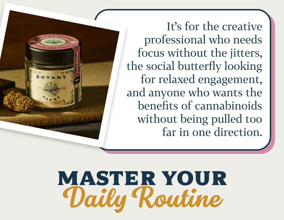 Is Hybrid for you?   It's for the creative professional who needs focus without the jitters, the social butterfly looking for relaxed engagement, and anyone who wants the benefits of cannabinoids without being pulled too far in one direction.