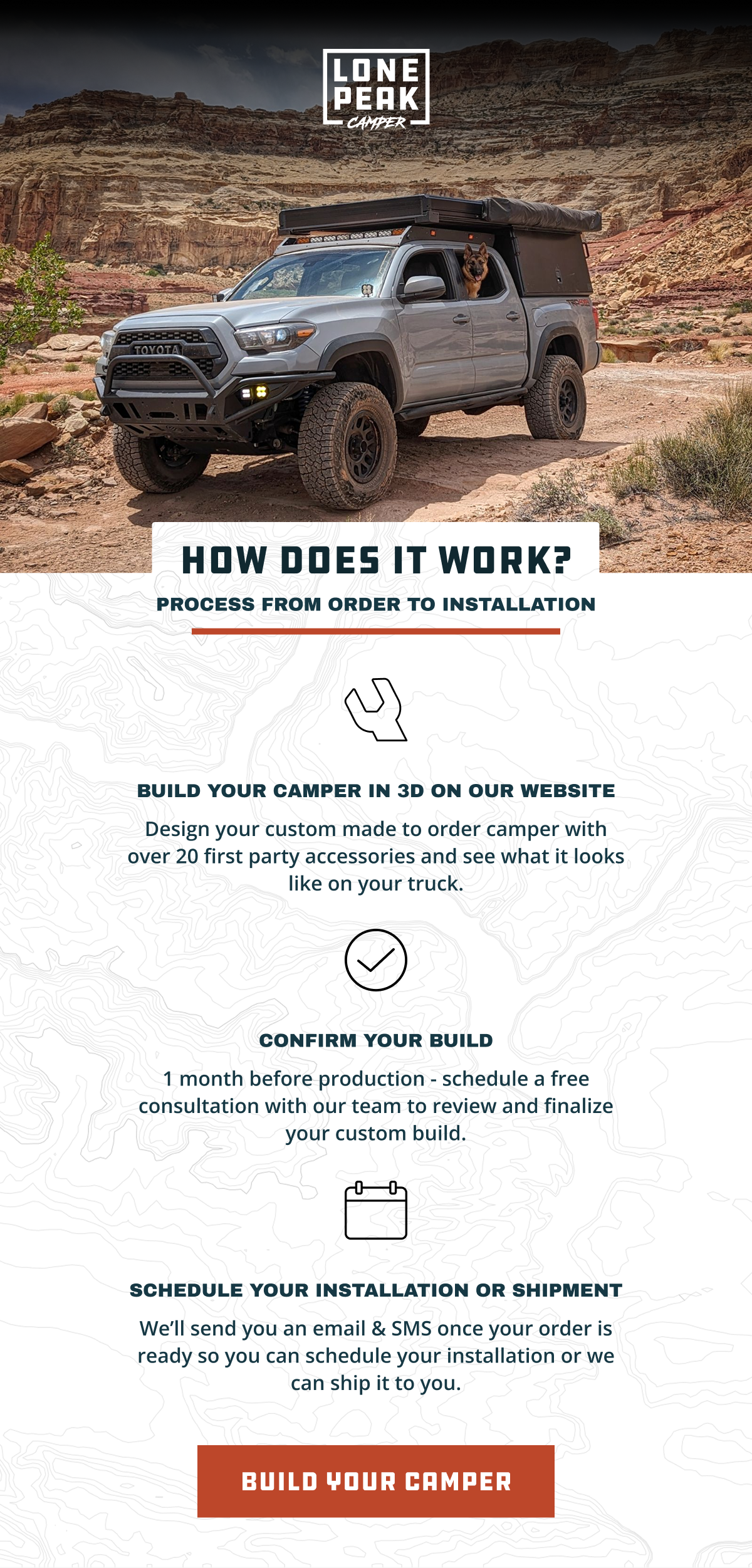 Lone Peak Camper - How does it work? - Process from order to installation