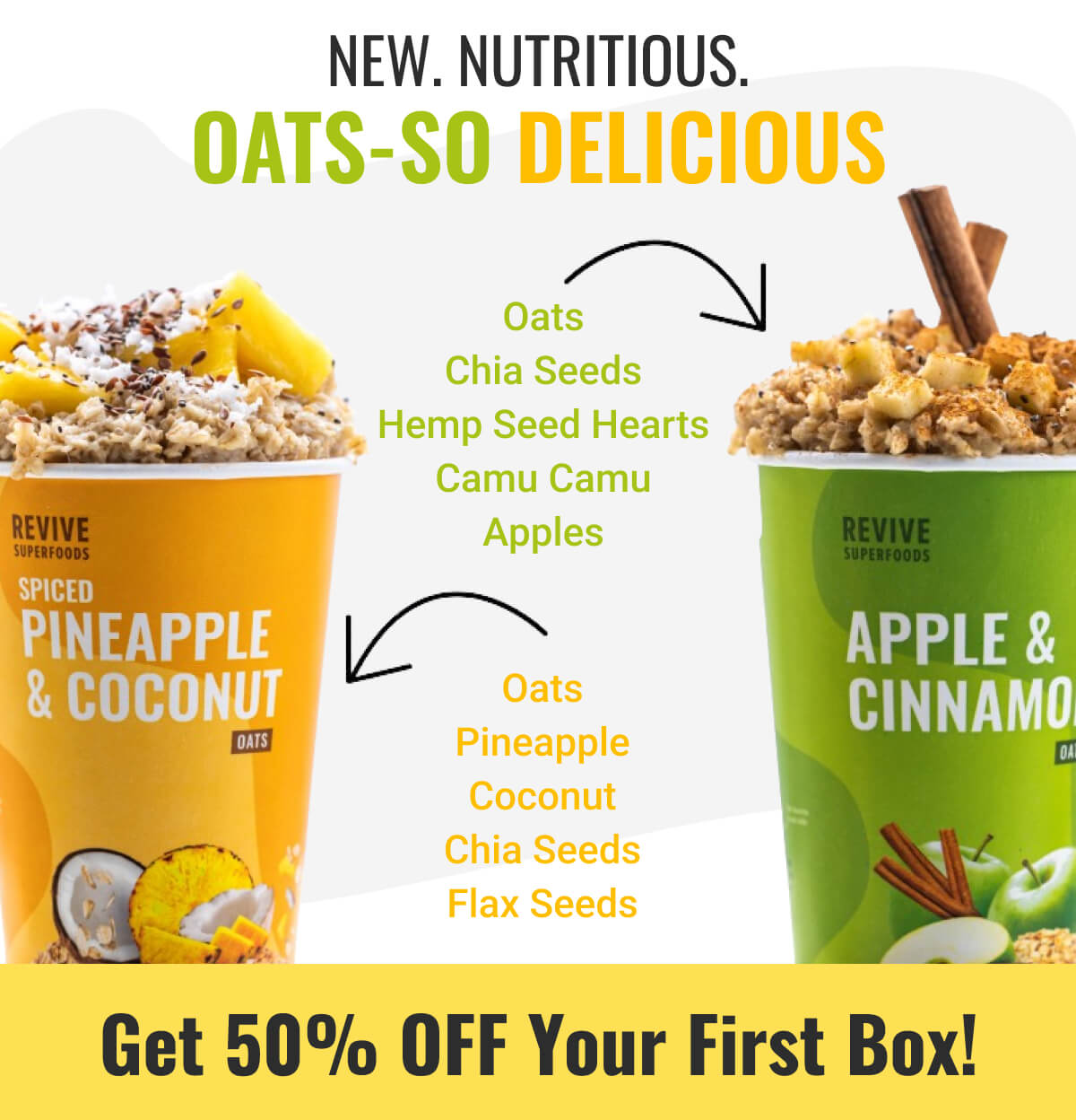 NEW Oats Flavors 🤩 Get 50 OFF! Revive Superfoods