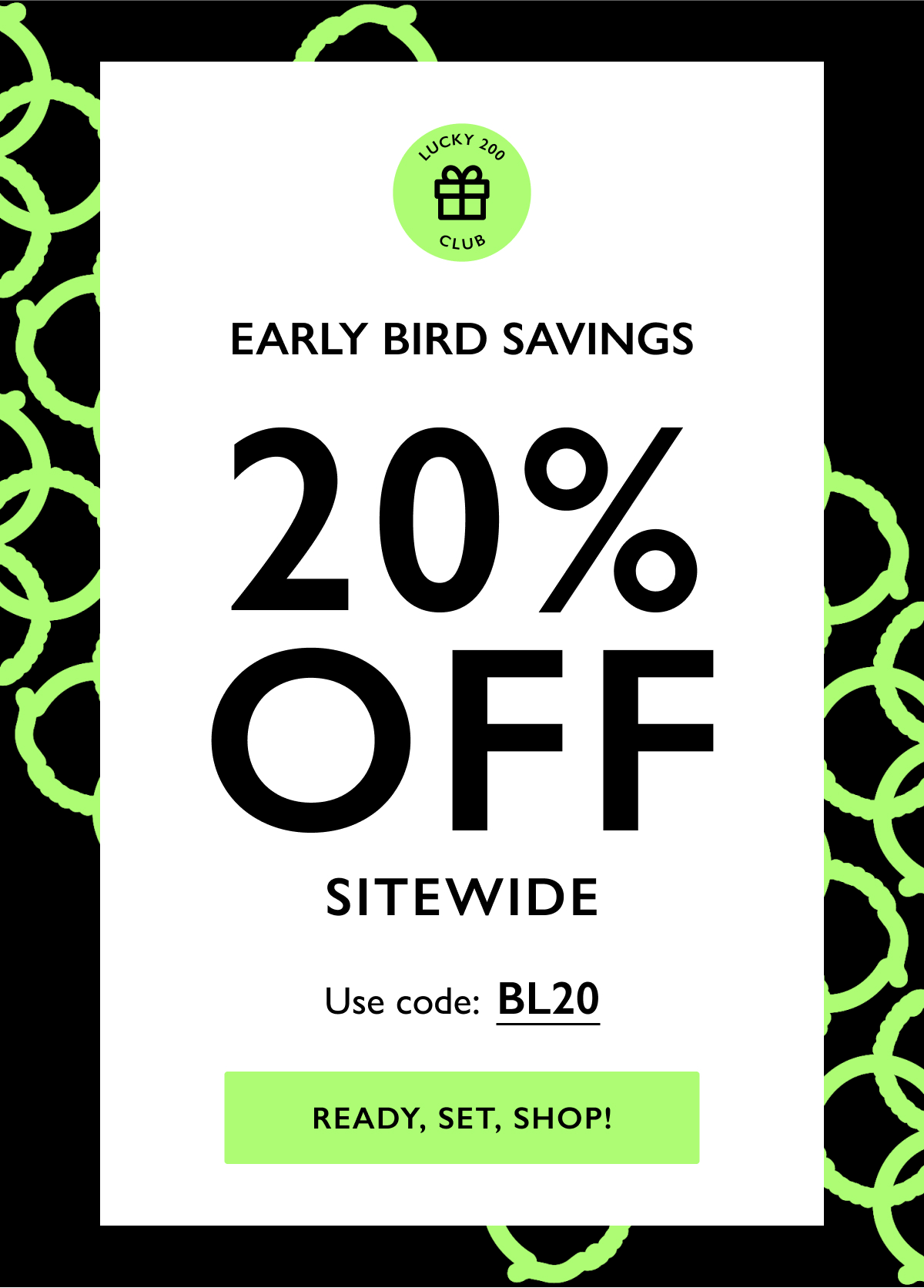 20 OFF for the first 200 orders Oak & Luna