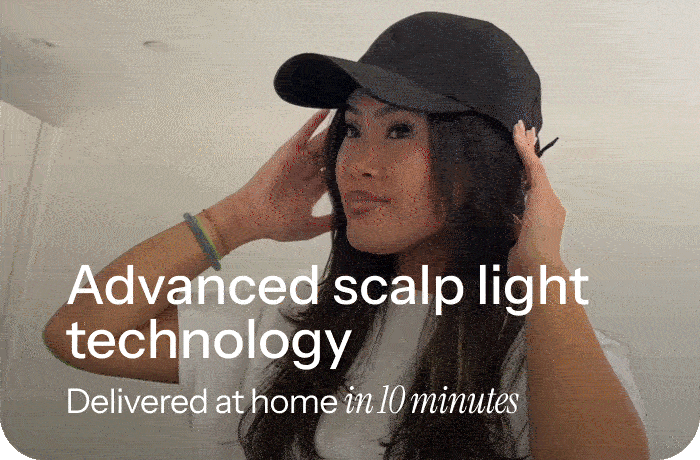 Advanced scalp light technology. Delivered at home in 10 minutes.