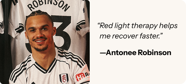 "Red light therapy helps me recover faster" - Antonee Robinson