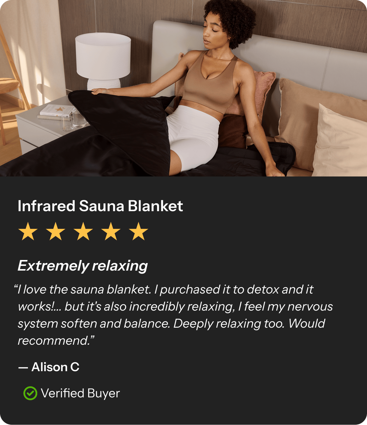 Extremely relaxing. Infrared Sauna Blanket