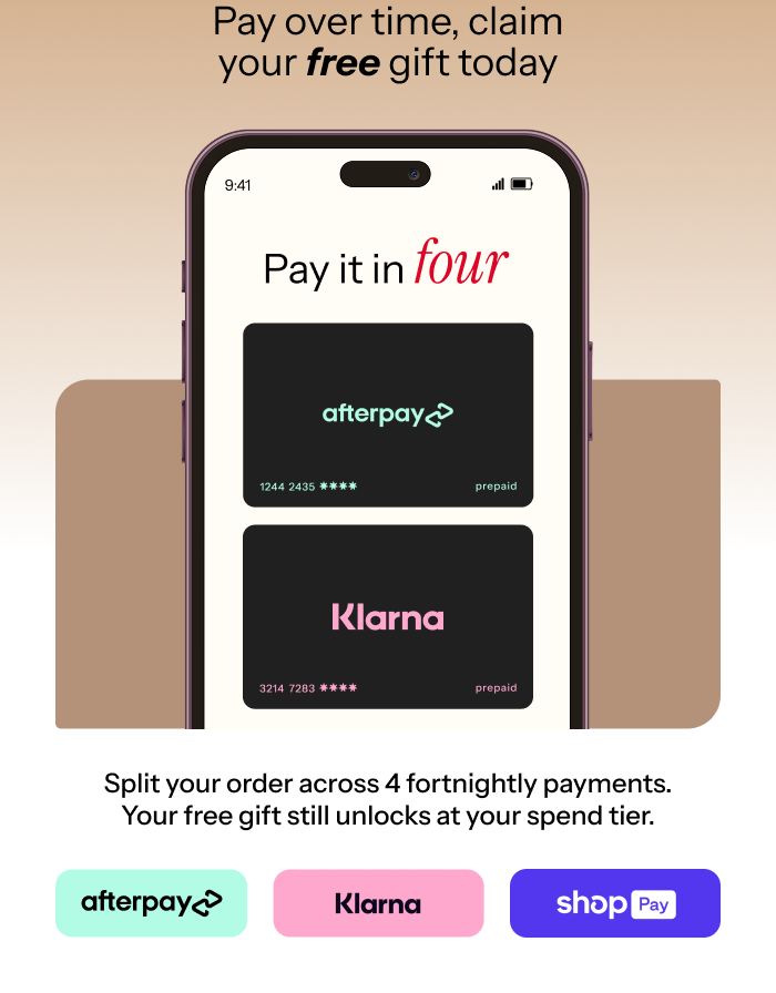 Pay over time, with Afterpay, Klarna, ShopPay