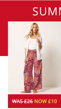 M&Co Red Abstract Floral Print Wide Leg Trousers