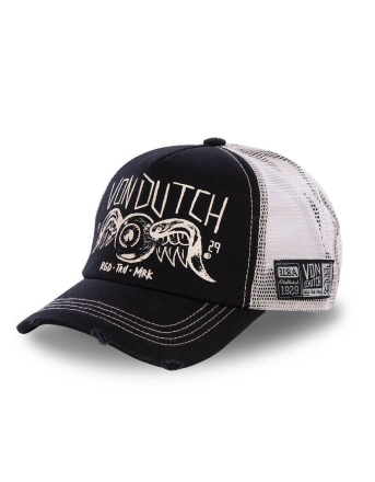 Casquette Vondutch Noire Trucker Snapback effet Usé CREW