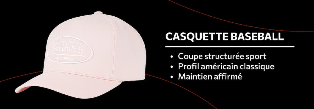Casquette Baseball Coupe structurée sport Profil américain classique Maintien affirmé