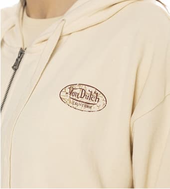 Sweat à capuche Zippé Beige Oversize PROFILE