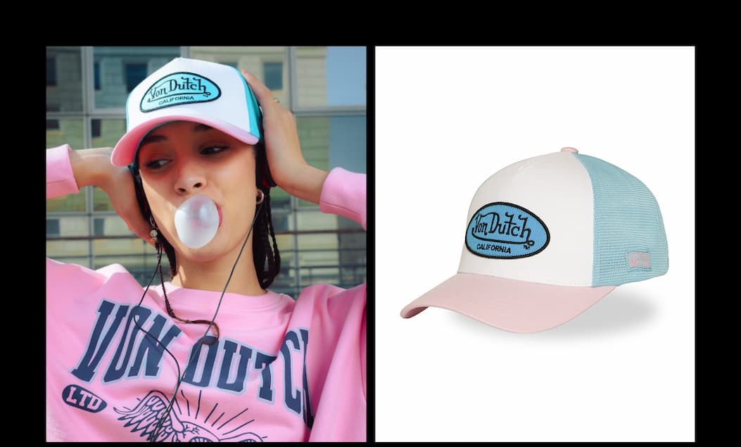 Casquette Vondutch Blanche Trucker Strapback / Boucle LOF
