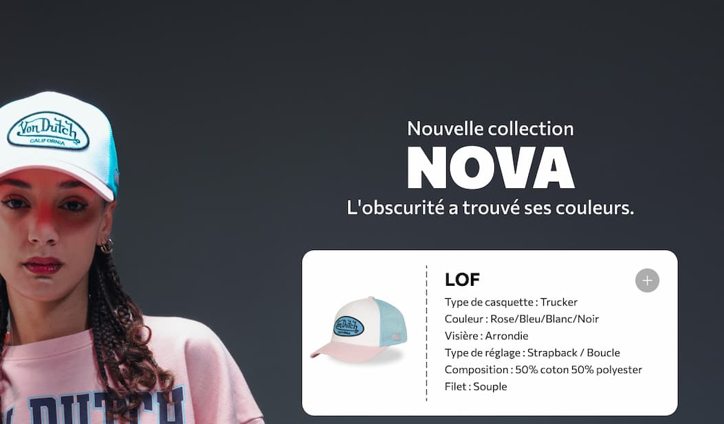 Casquette Vondutch Blanche Trucker Strapback / Boucle LOF