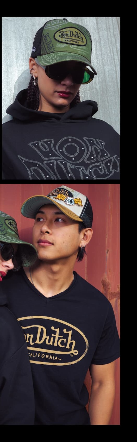 Casquette Vondutch Kaki/Noir Trucker Snapback CAFE