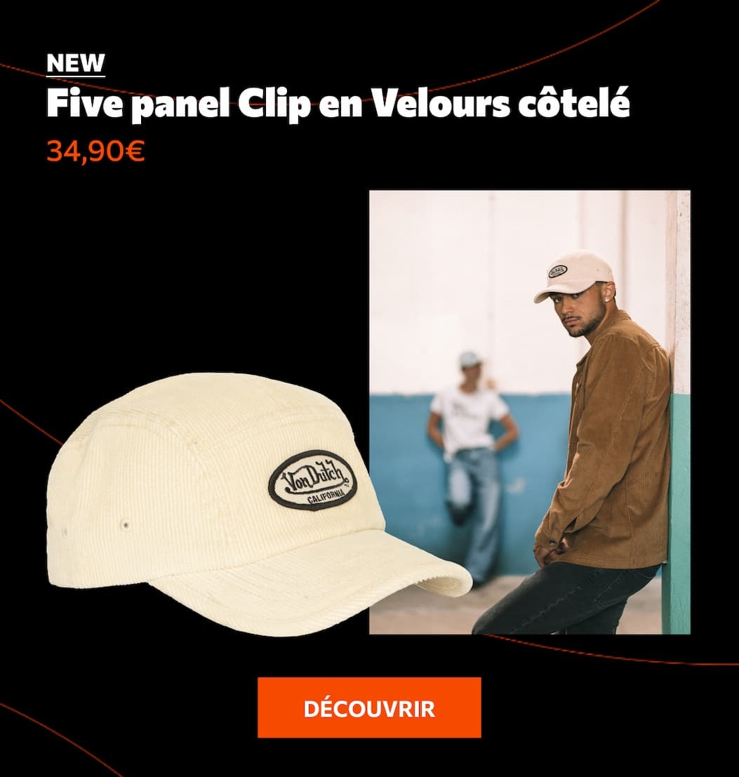 Five panel Clip en Velours côtelé