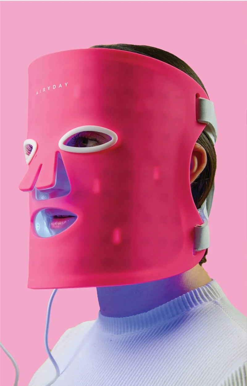 Airyday Bright On LED Mask being worn