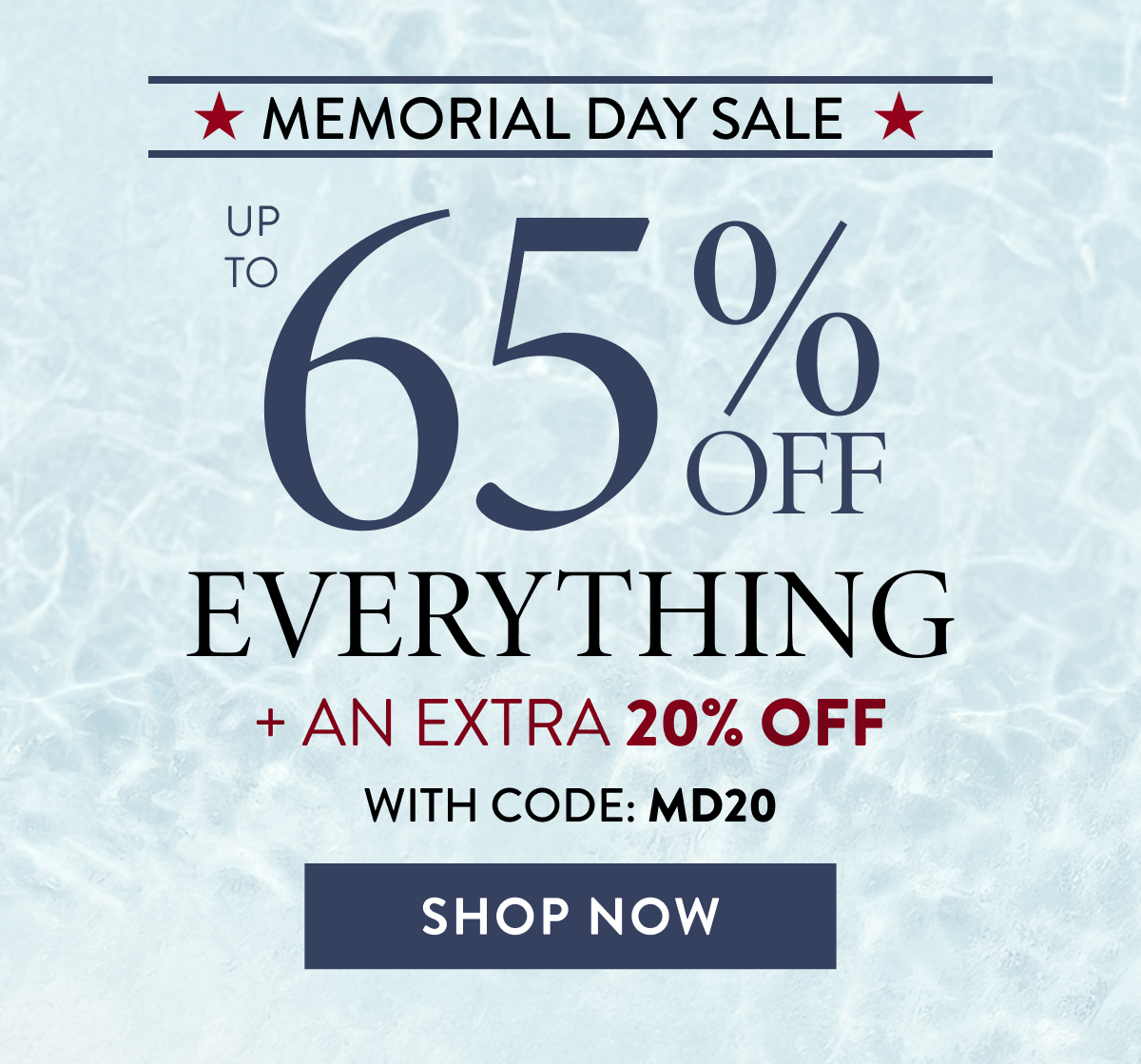 Up To 65% Off Everything + An Extra 20% Off | With Code: MD20 | Shop Now