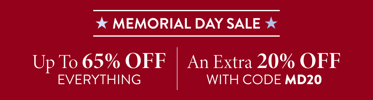 Up To 65% Off Everything + An Extra 20% Off | With Code: MD20 | Shop Now