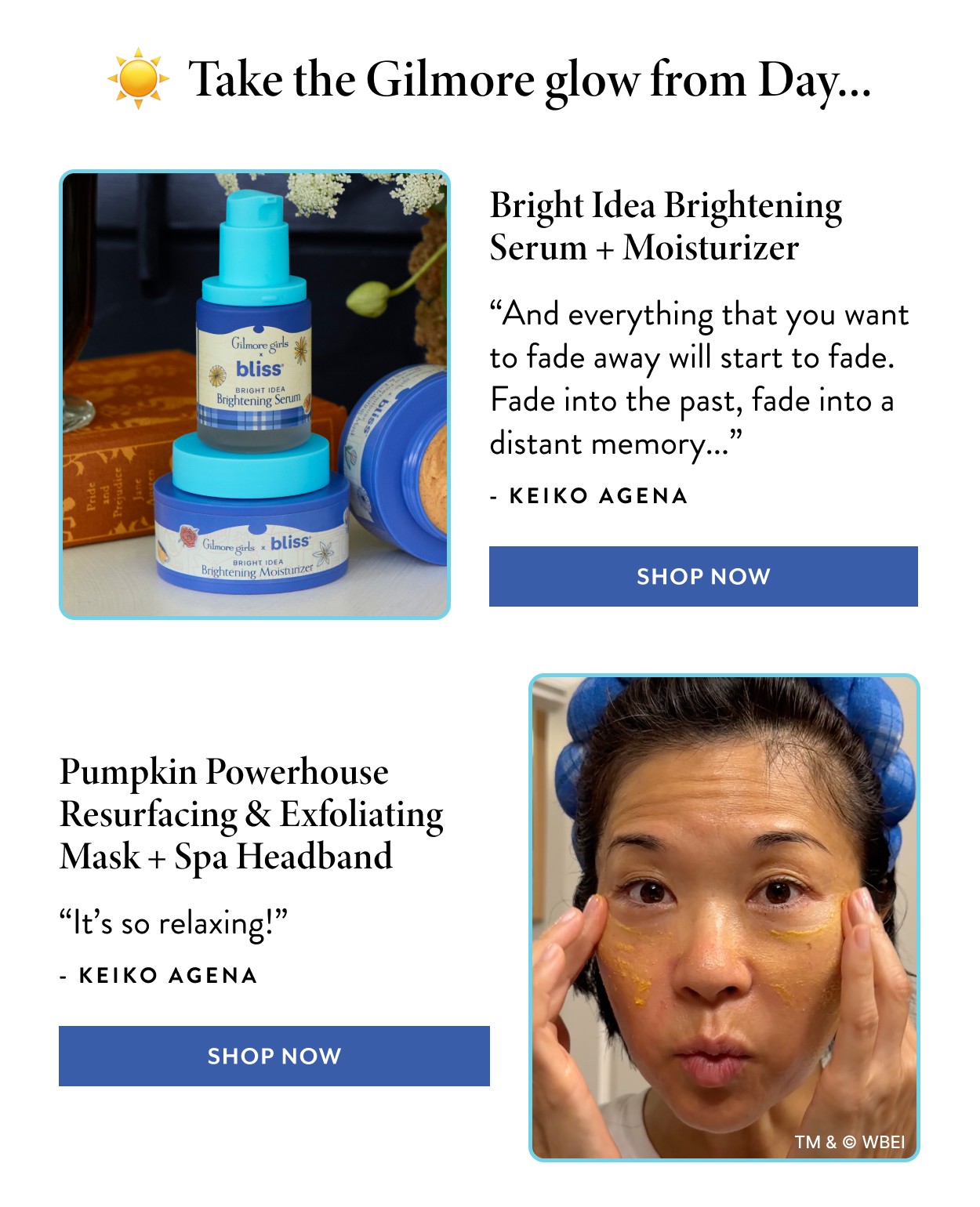 Bright Idea Brightening Serum + Moisturizer ... Pumpkin Powerhouse Resurfacing and Exfoliating Mask + Spa Headband 