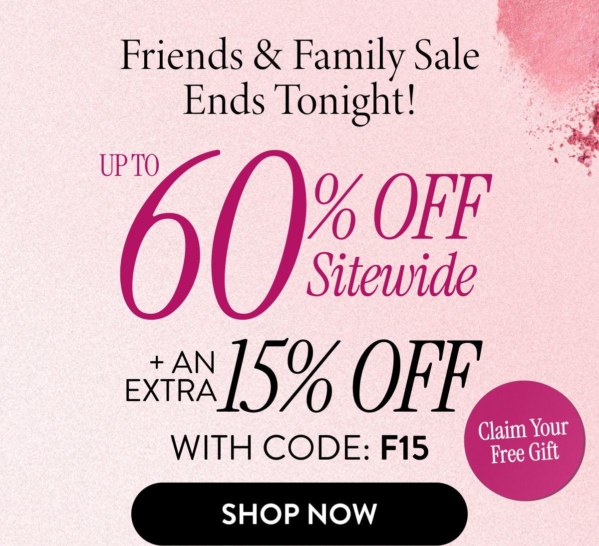 Up To 60% Off Sitewide + An Extra 15% Off | With Code: F15