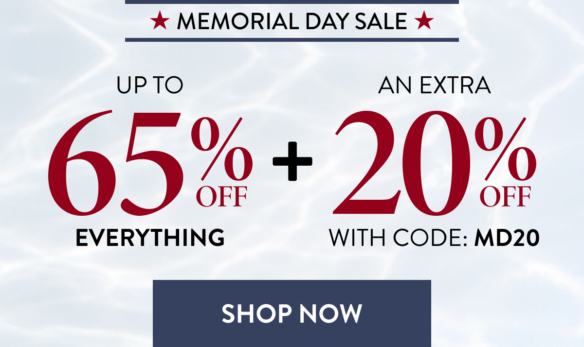 Up To 65% Off Everything + An Extra 20% Off | With Code: MD20 | Shop Now