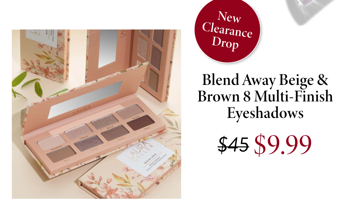 New Clearance Drop - Blend Away Beige & Brown 8 Multi-Finish Eyeshadows