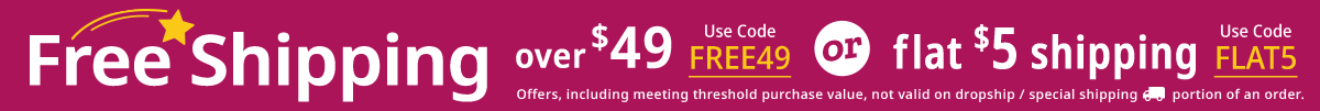 Free Shipping for orders over $49