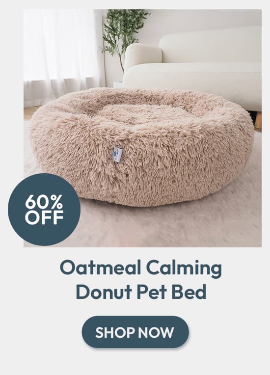 Oatmeal Calming Donut Pet Bed