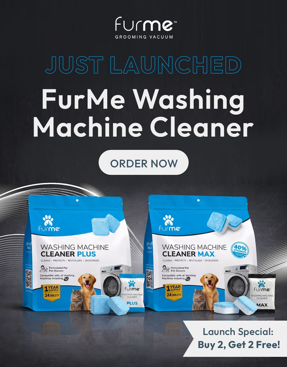 Just Launched: FurMe Washing Machine Cleaner