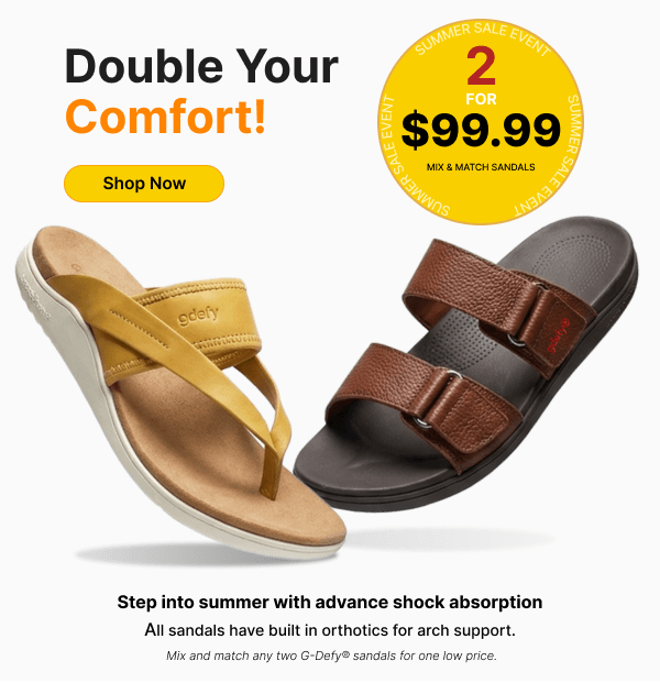 Summer Sale Event: 2 for $99.99 mix & match sandals