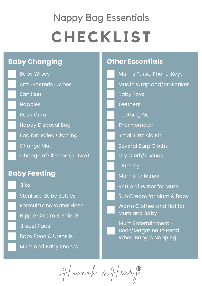 Ultimate Nappy Bag Checklist 🙌🏼 Hannah & Henry
