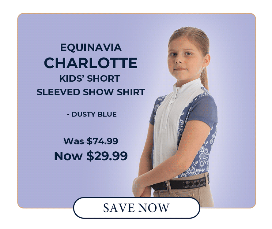 Equinavia Charlotte Kids Short Sleeved Show Shirt - Dusty Blue