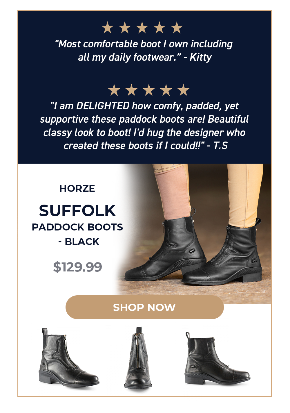 Horze Suffolk Paddock Boots - Black