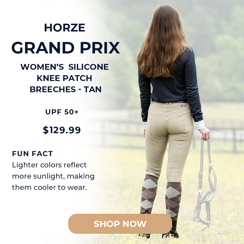Horze Grand Prix Women's Silicone Knee Patch Breeches - Tan