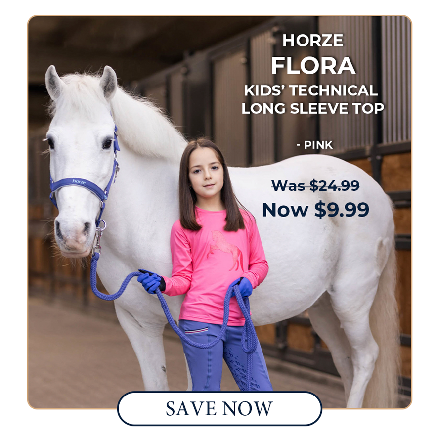 Horze Flora Kids Technical Long Sleeve Top - Pink Lemonade
