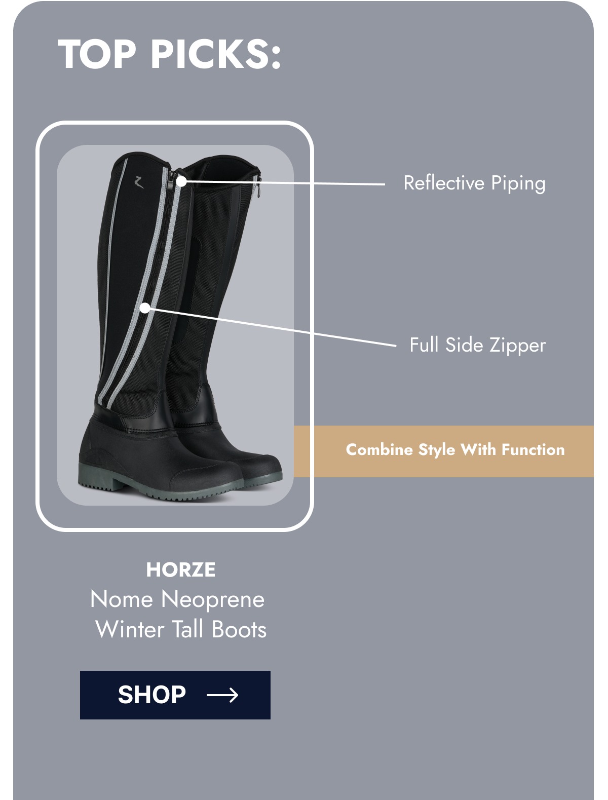 Horze Nome Neoprene Winter Tall Boots