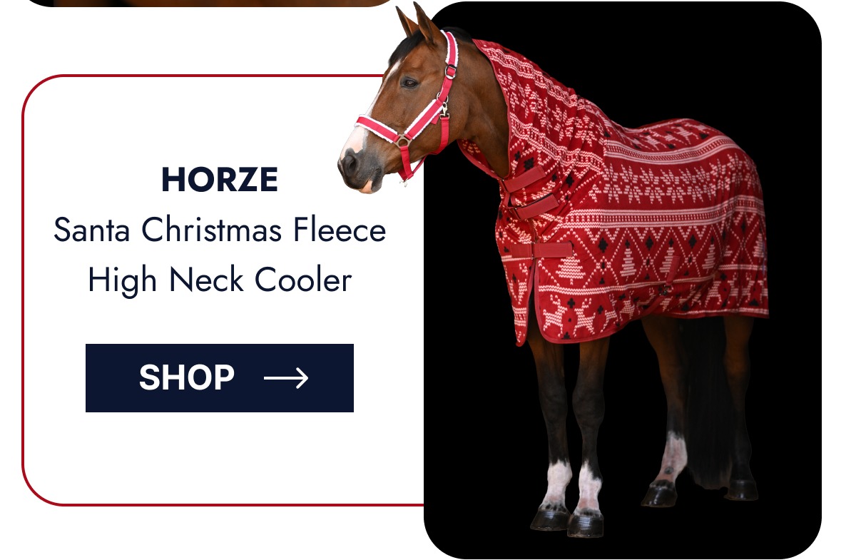 Horze Santa Christmas Fleece High Neck Cooler. Shop